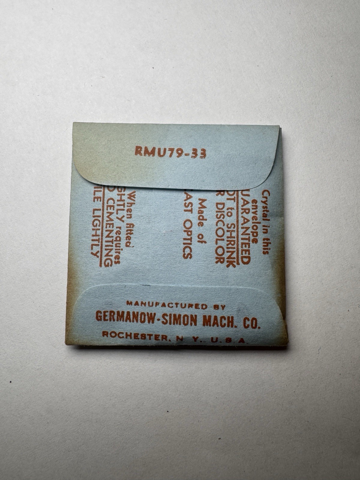 New Vintage GS no. CMT269 Watch Crystal 20.5×20.0 Replacement Part Elgin 4625