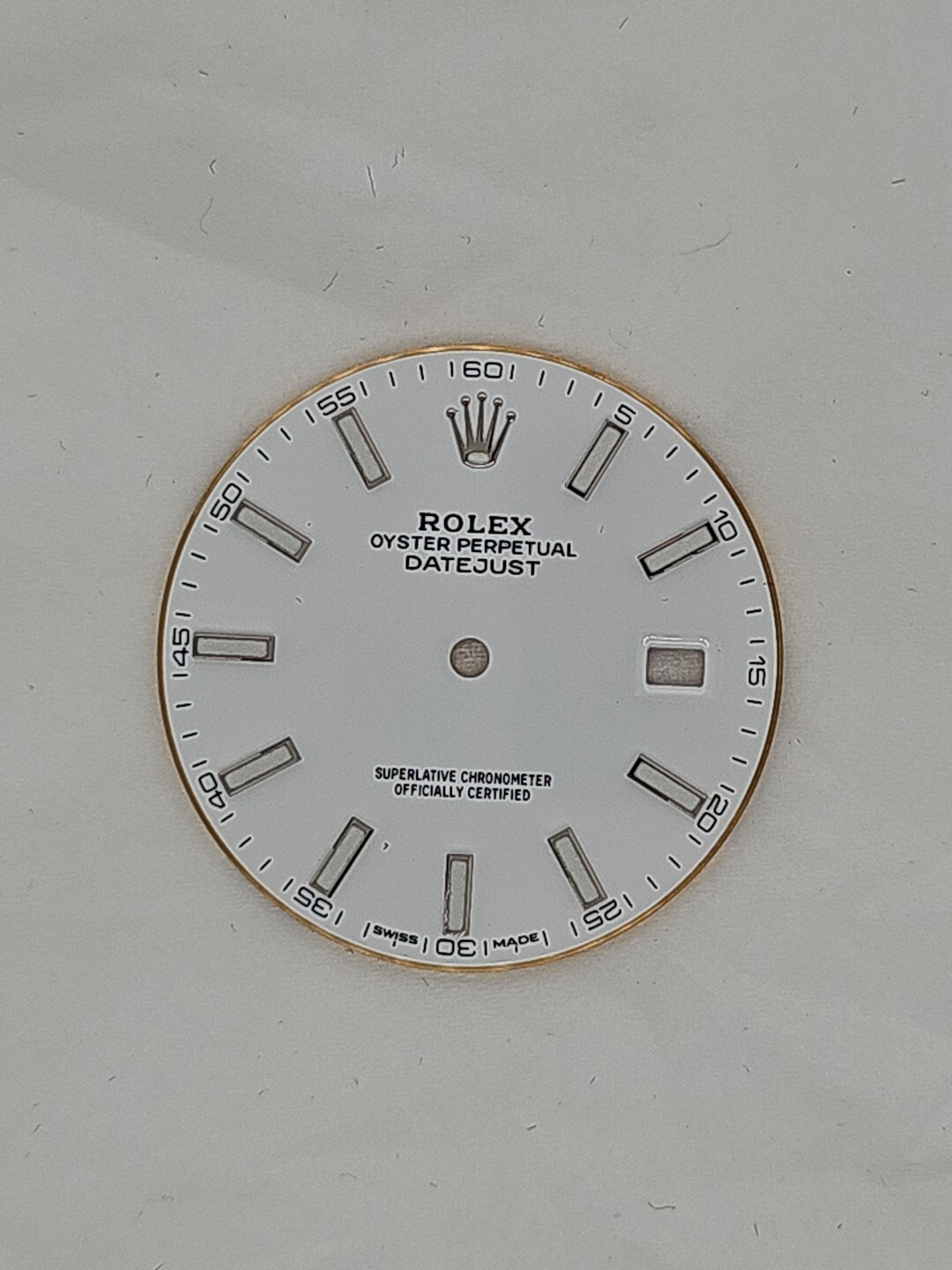 ORIGINAL Rolex Dial 41mm Datejust White Color with Stick Index 126300/126334