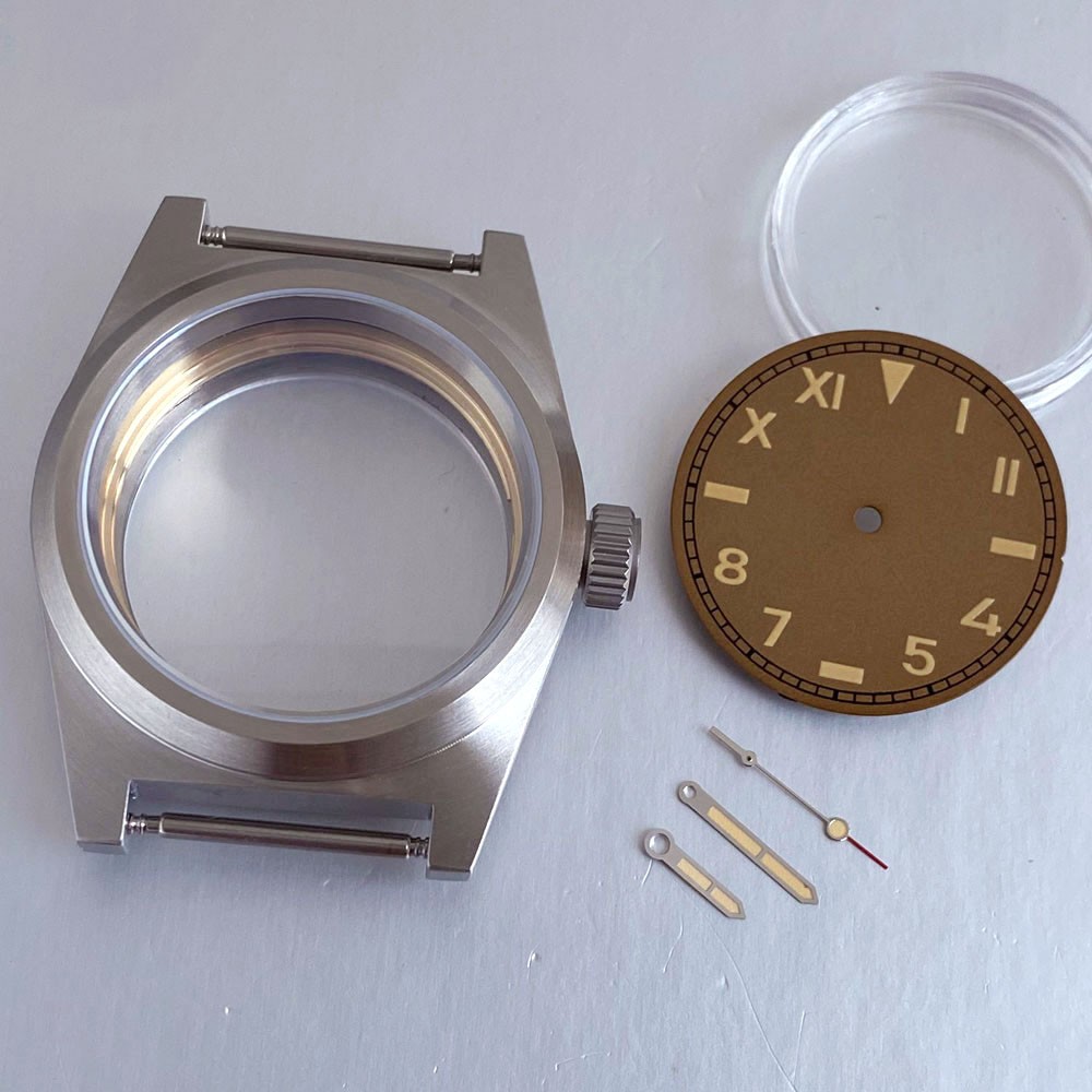 AR Steel 38mm Brushed Diver Swim Watch Case Dial 200M Waterproof Fit NH35 Miyota