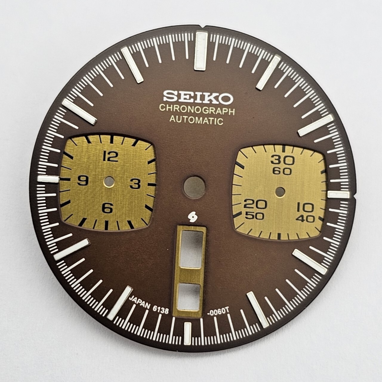 NEW SEIKO DIAL & HANDS KIT 6138 0040 CHRONOGRAPH BROWN BULLHEAD WATCH BVT06385