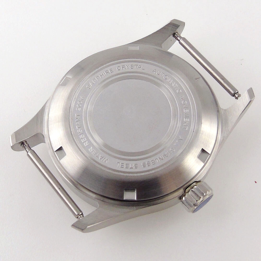36mm Pilot Stainless Steel Sapphire Watch Case Fit NH35 NH36 ETA 2824 Glass Back