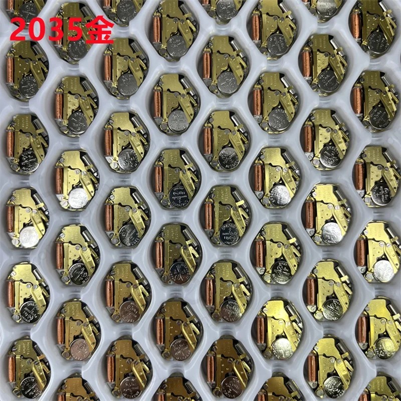 Quartz Watch Movement 3-Hand Gold Tone Durable Metal Gear Replacement Repair Par