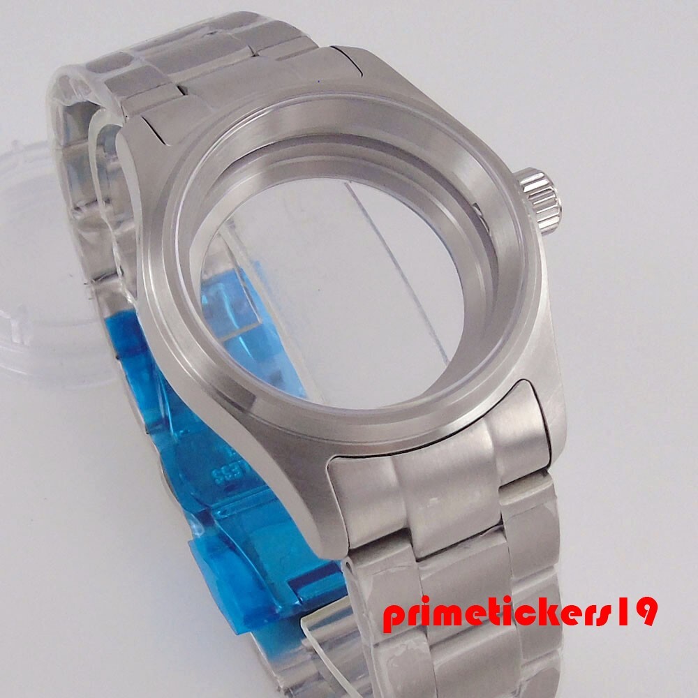 39mm/36mm Pilot Steel Watch Case Band Exhibition Back Fit NH35 ETA2824 PT5000