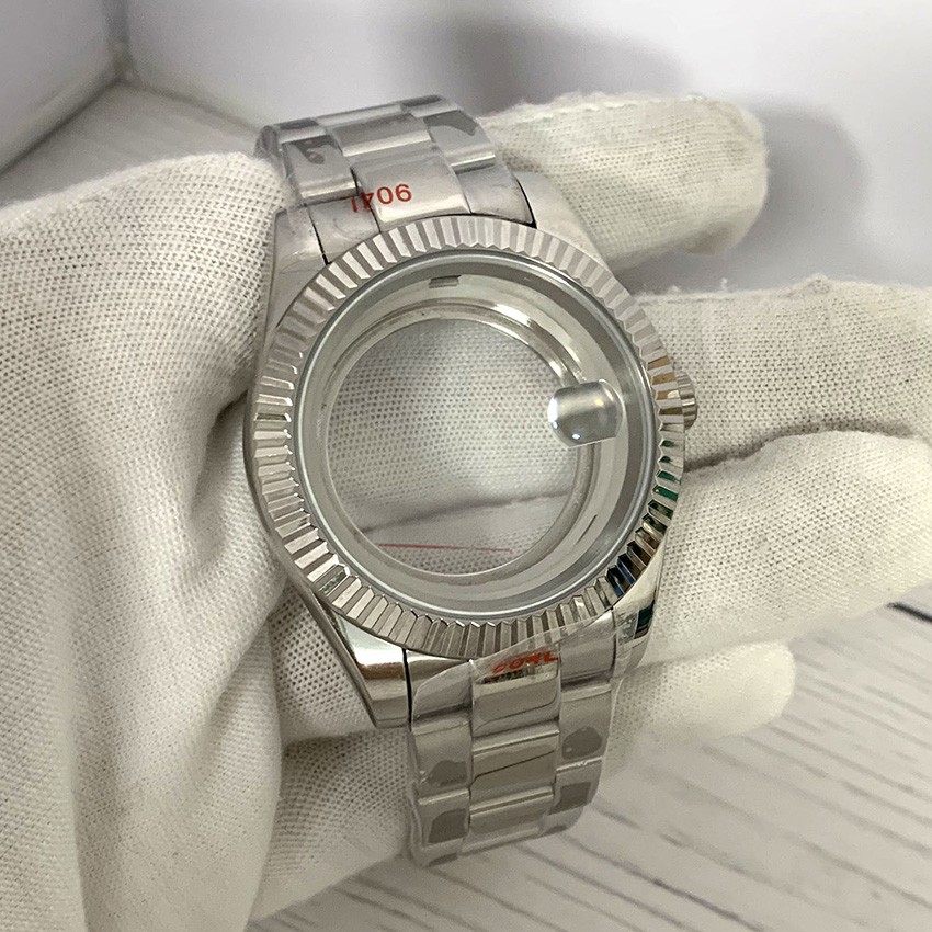 41mm Steel Watch Case 20mm Strap Set Watch Accessory For 8285 Automatic Movement