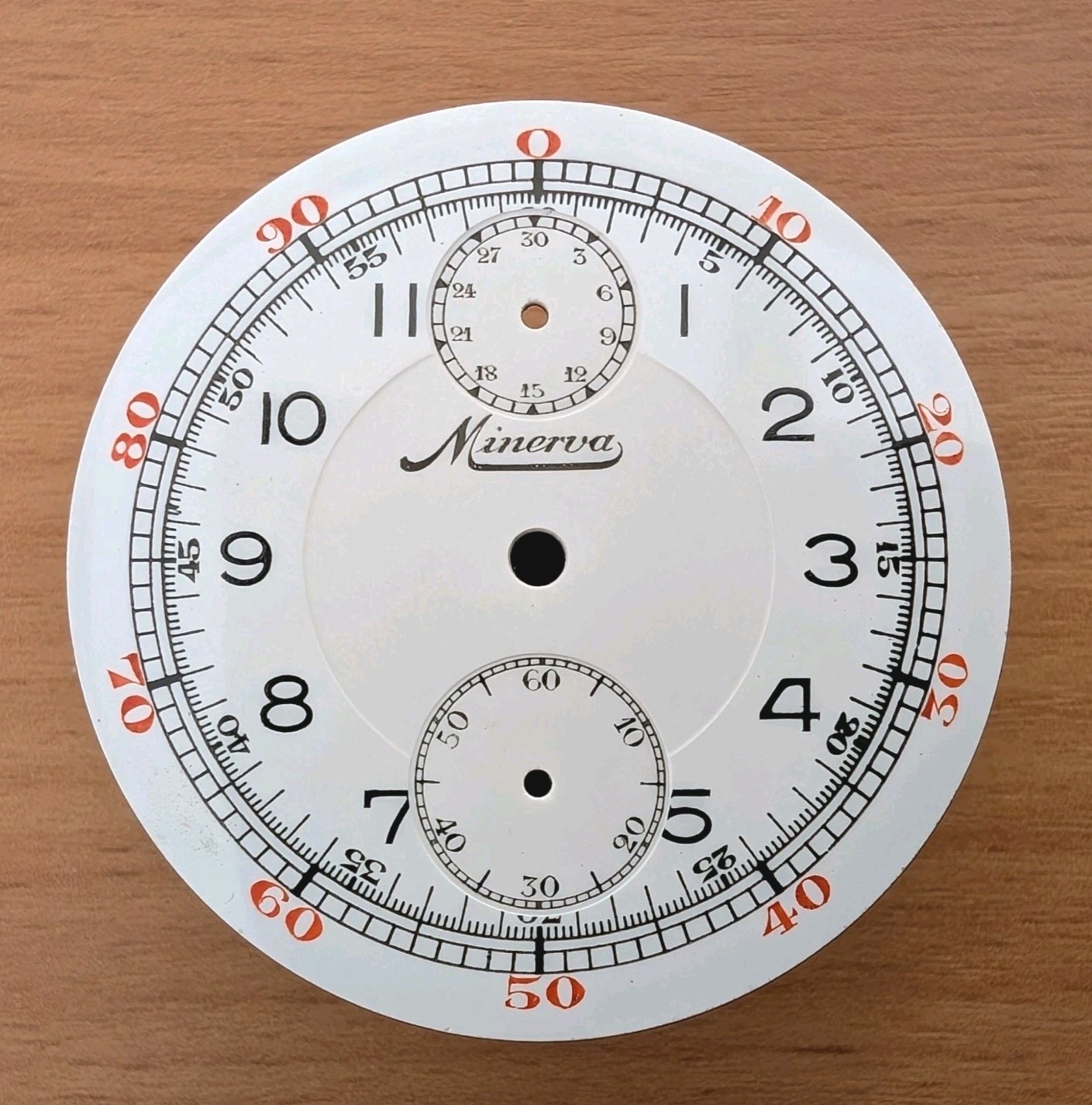 Minerva Military Chronograph 45mm Enamel Dial Pocket Watch Calibre 19-9 CH