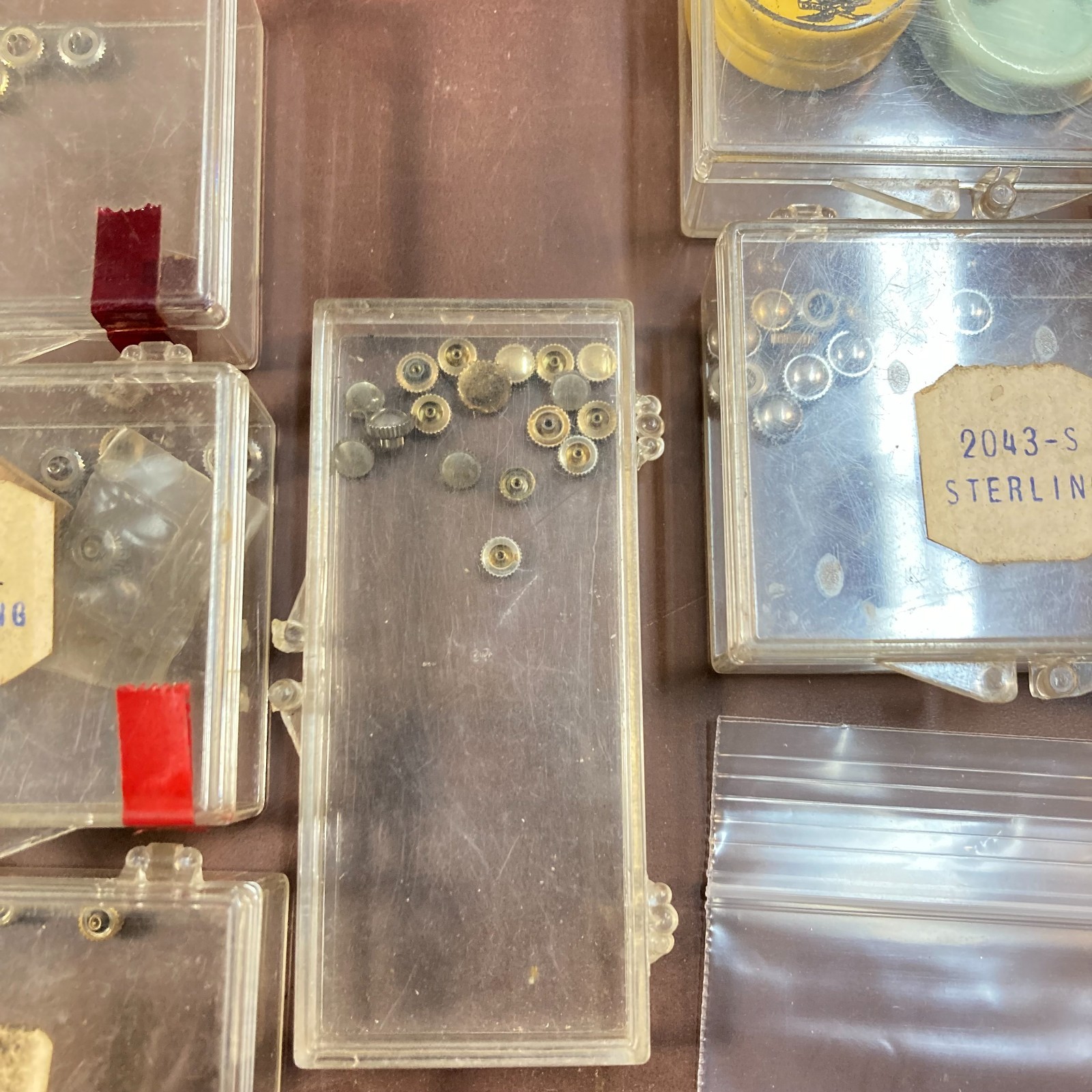 Watchmaker Cabinet Two Drawer Crowns Labeled Sterling & Gold Filled 100+ Pc