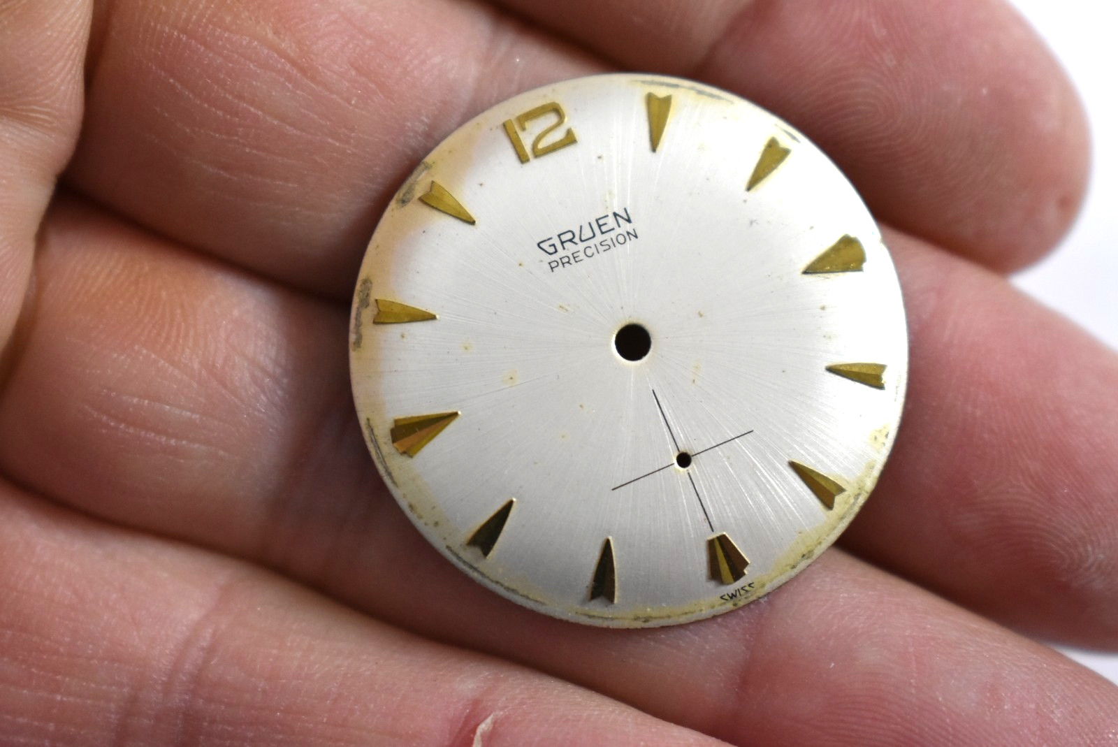 Vintage Gruen Precision Wrist Watch Dial 29.46mm lot.wh