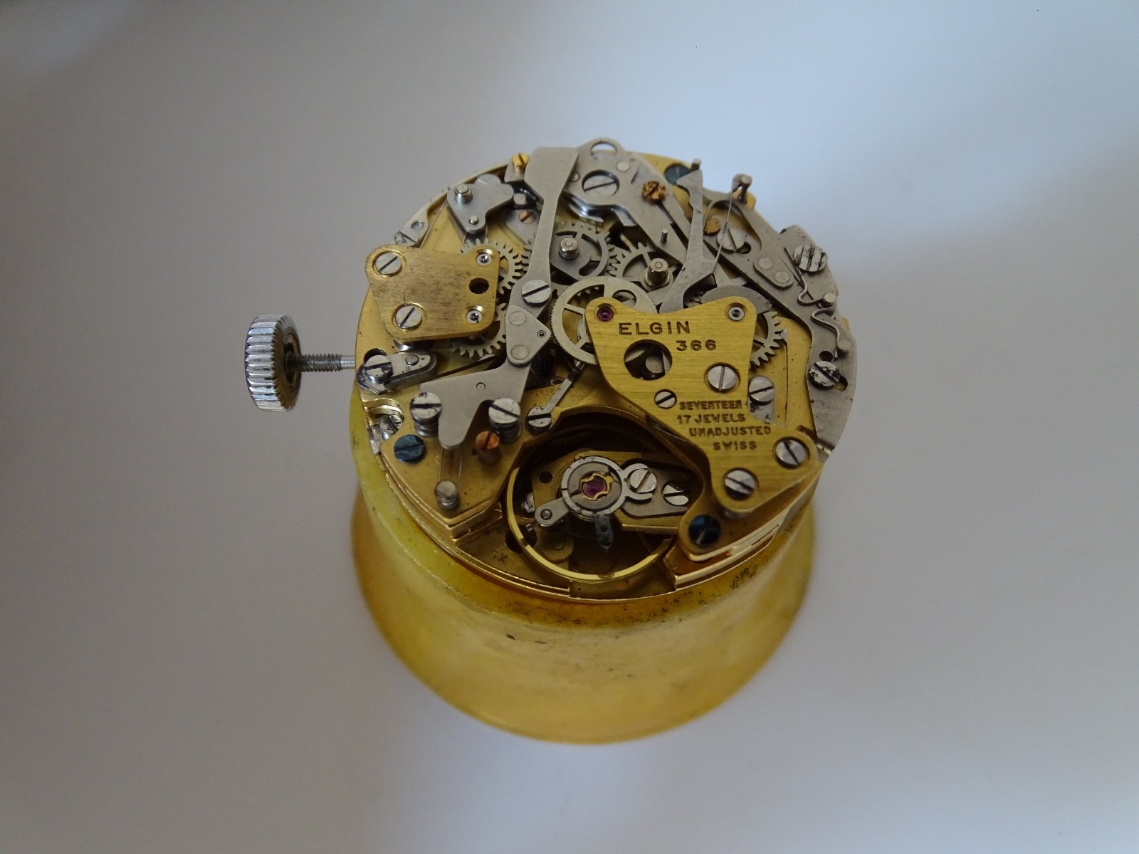Elgin Complete Movement & Dial Buren Cal 12 Automatic Chronograph, Running