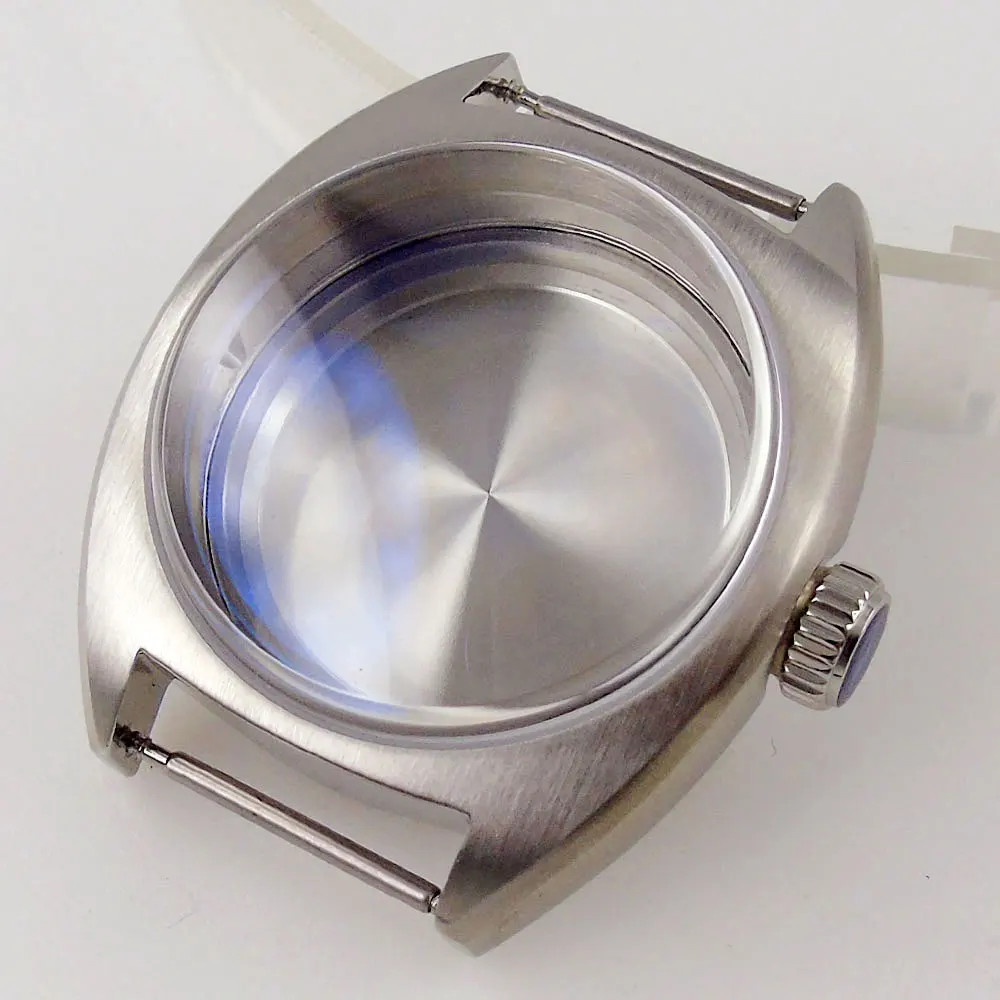 Retro Brush Small 36Mm AR Bow Sapphire Glass Watch Case for NH35 NH34 NH38 ETA 2