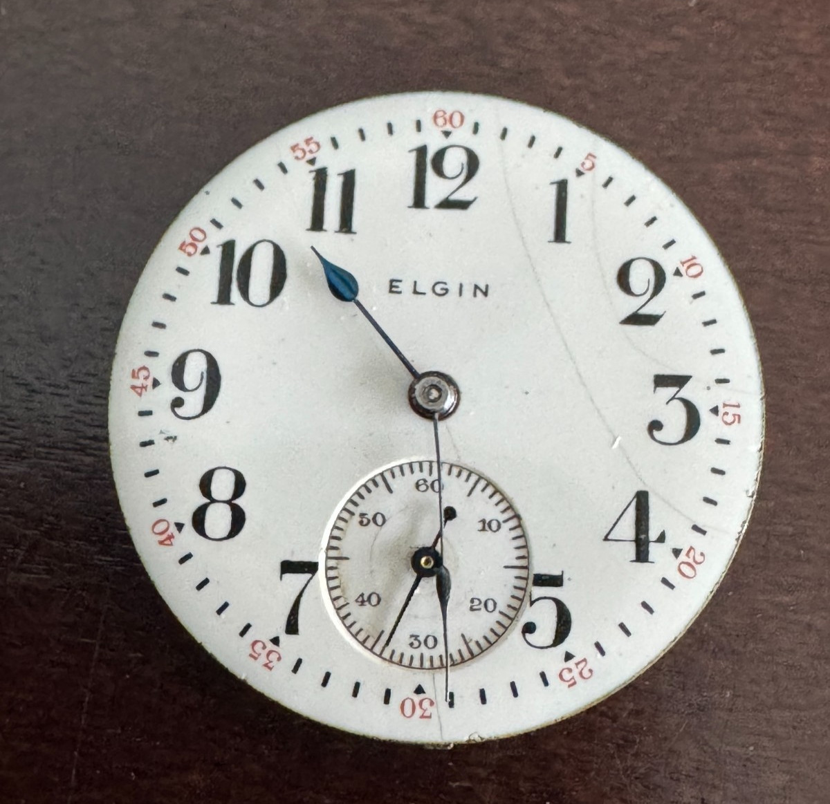 VINTAGE 0 SIZE ELGIN POCKET WATCH MOVEMENT GR.415 KEEPING TIME 15 JEWEL