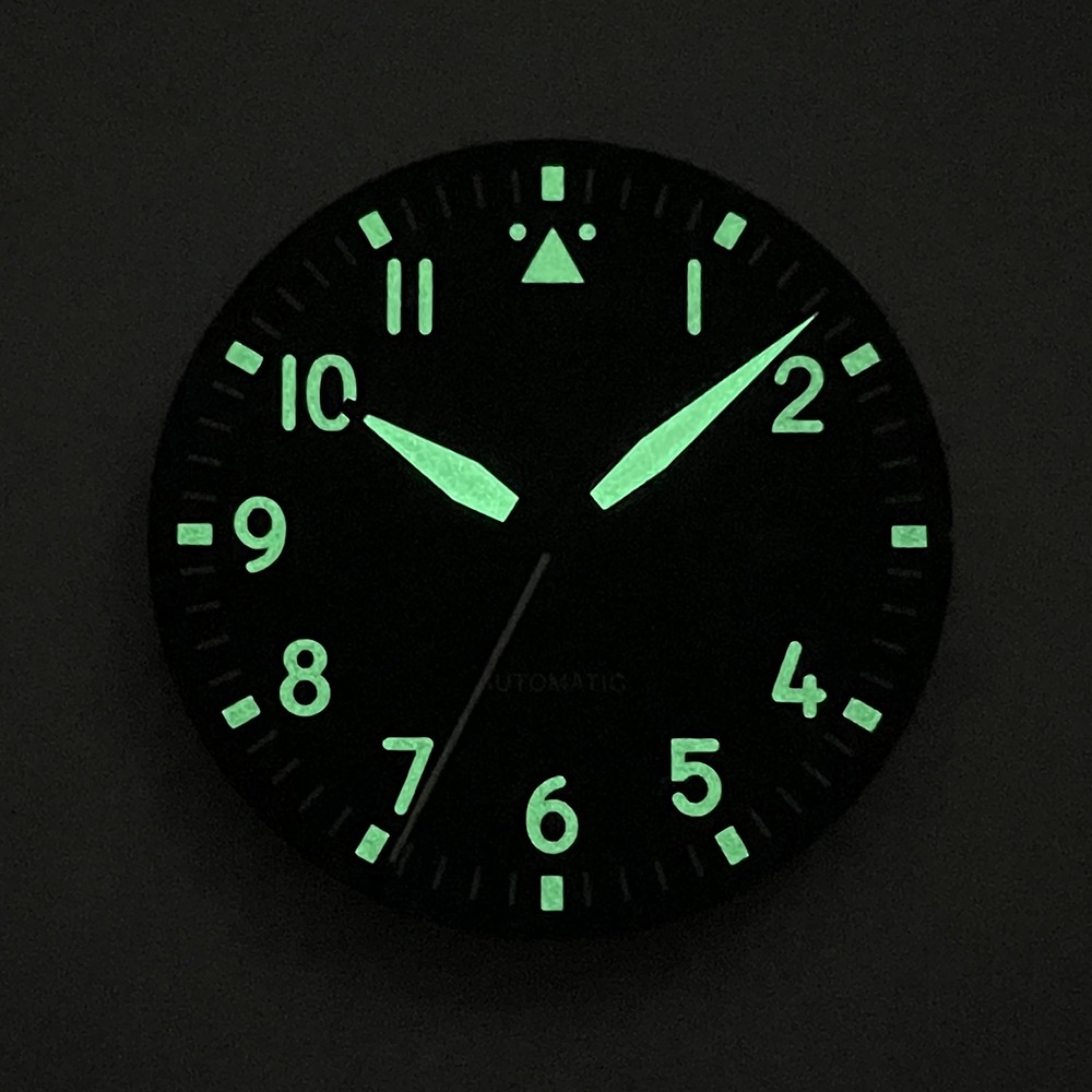 35.5mm Black Dial and Hands Mod Kit for Pilot’s Watch Miyota 8215 Mingzhu DG2813
