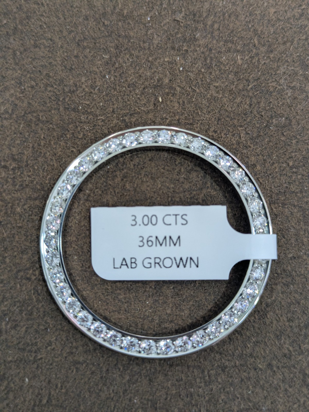 LAB GROWN Mens Steel Diamond Bezel For Rolex 36mm 3.00 Cts LAB GROWN DIAMONDS