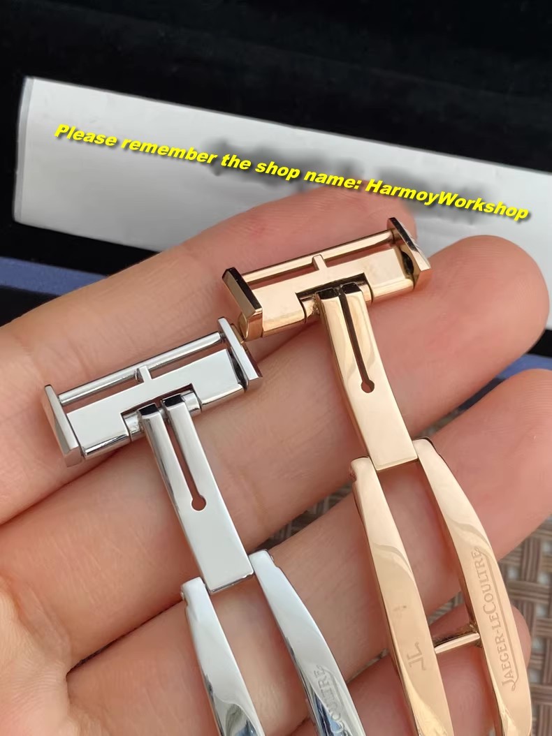 18mm Authentic Jaeger LeCoultre Silver/Rose Gold Steel Deployment Buckle Clasp