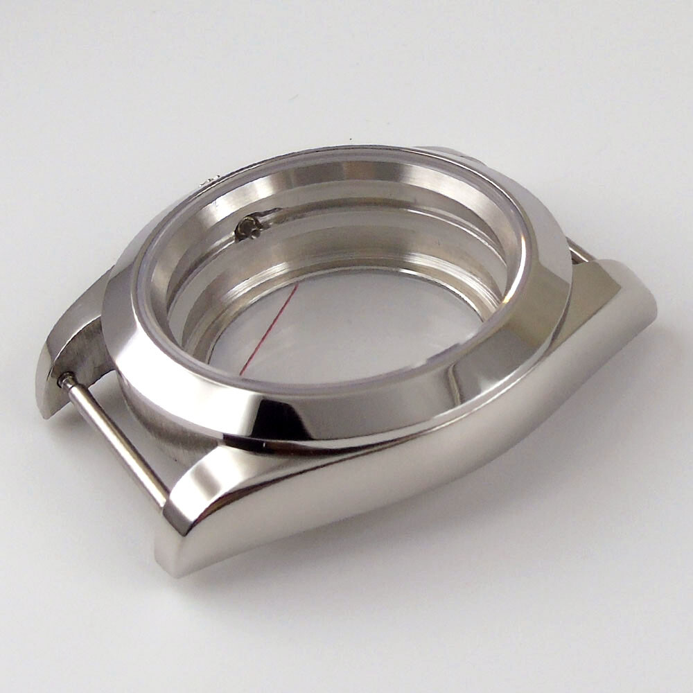 36mm/39mm Fit NH35 NH36 Polish Watch Case Oyster Strap Seeing Back Screw Crown