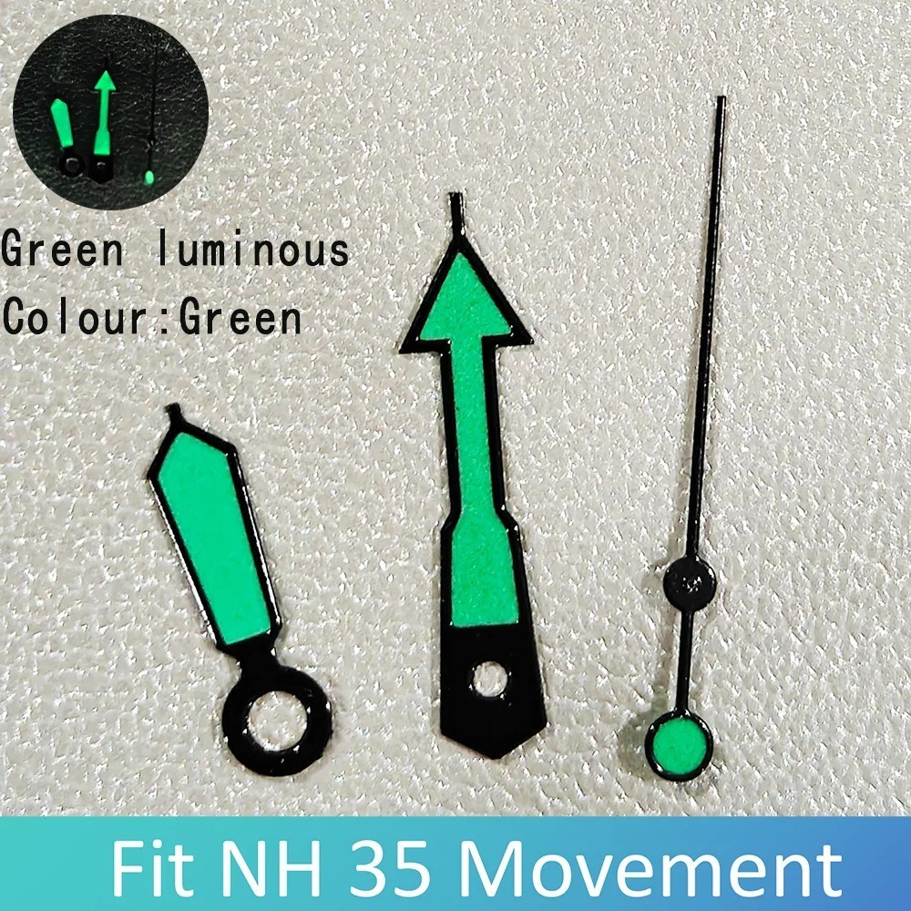 C3 Green Luminous Watch Hands Fit NH35 NH36 NH38 4R35 4R36 7S26