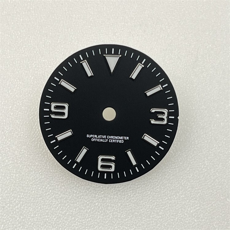 28.5mm/31mm black watch dial blue luminous dial fit NH35 NH36 4R35 movement