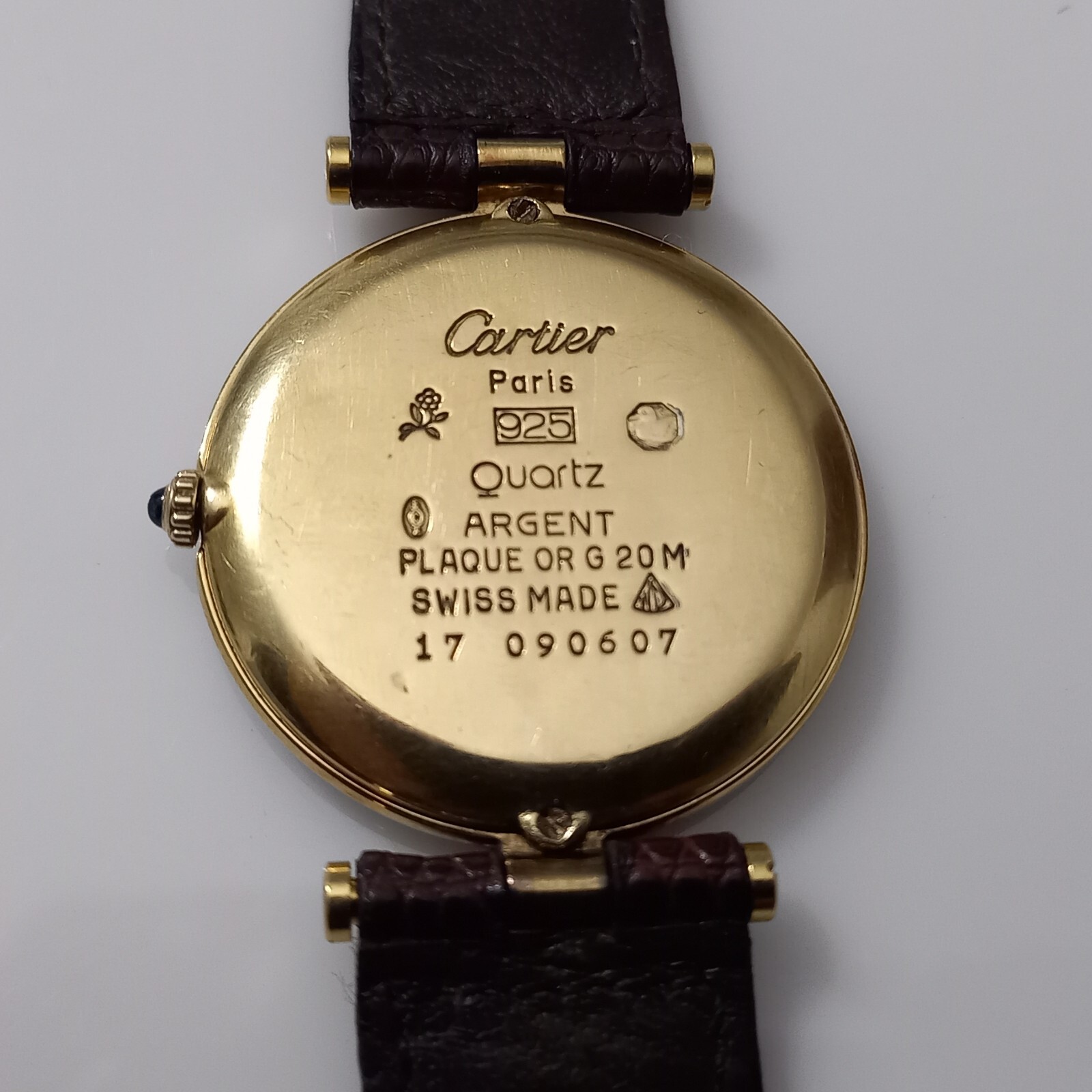 CARTIER MUST VENDOME VERMEIL RONDE QUARTZ 30MM WITH WOOD DIAL (Without Movement)