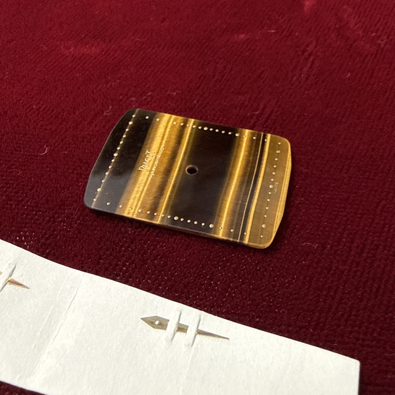 Piaget Quartz Tiger’s Eye Rectangle Stone Dial 18.6mm x 25.7mm w/ Watch Hands