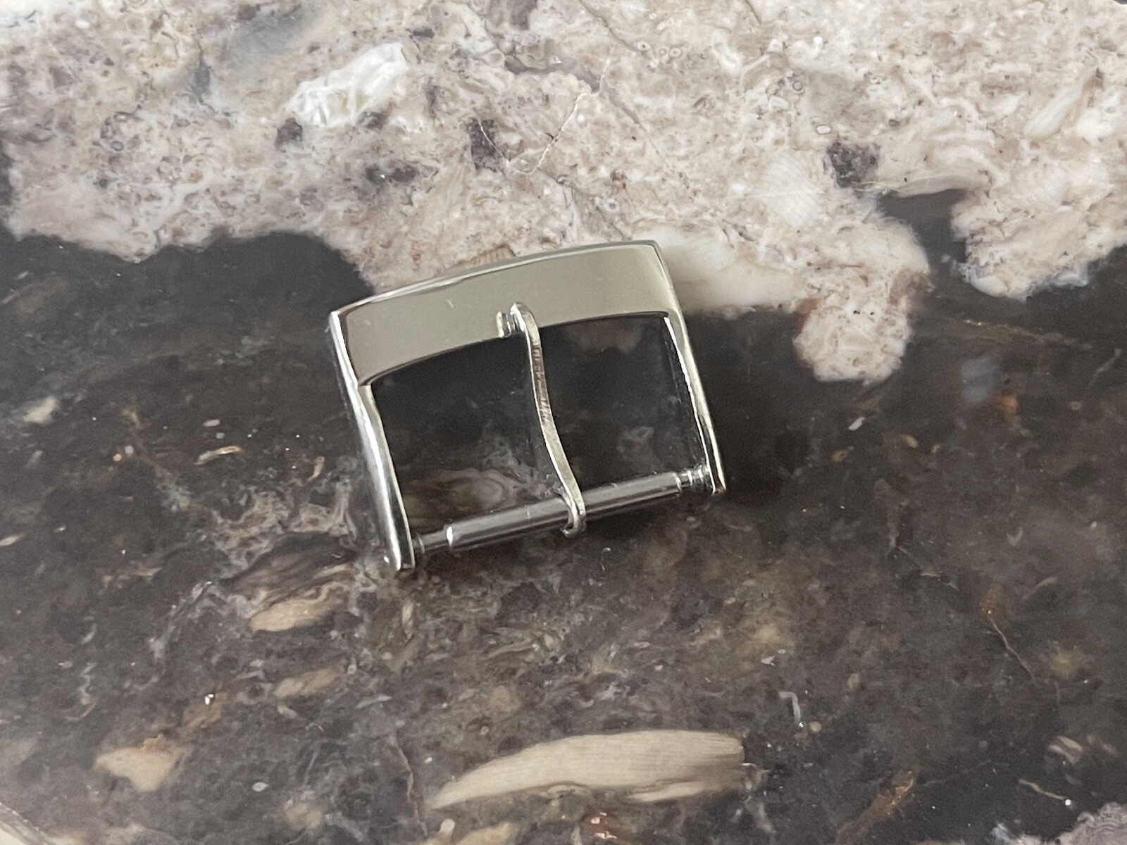 Mirror finish polished Stainless Steel 16mm inner opening vintage watch buckle