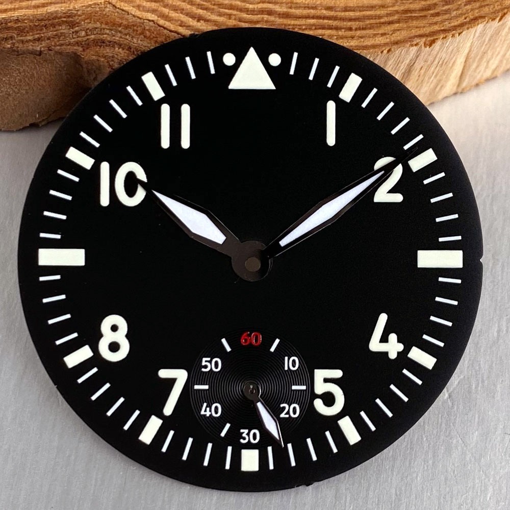 Blue/Black/Green/White 37mm Pilot Watch Dial & Hands Fit ETA6498 ST3621 Movement