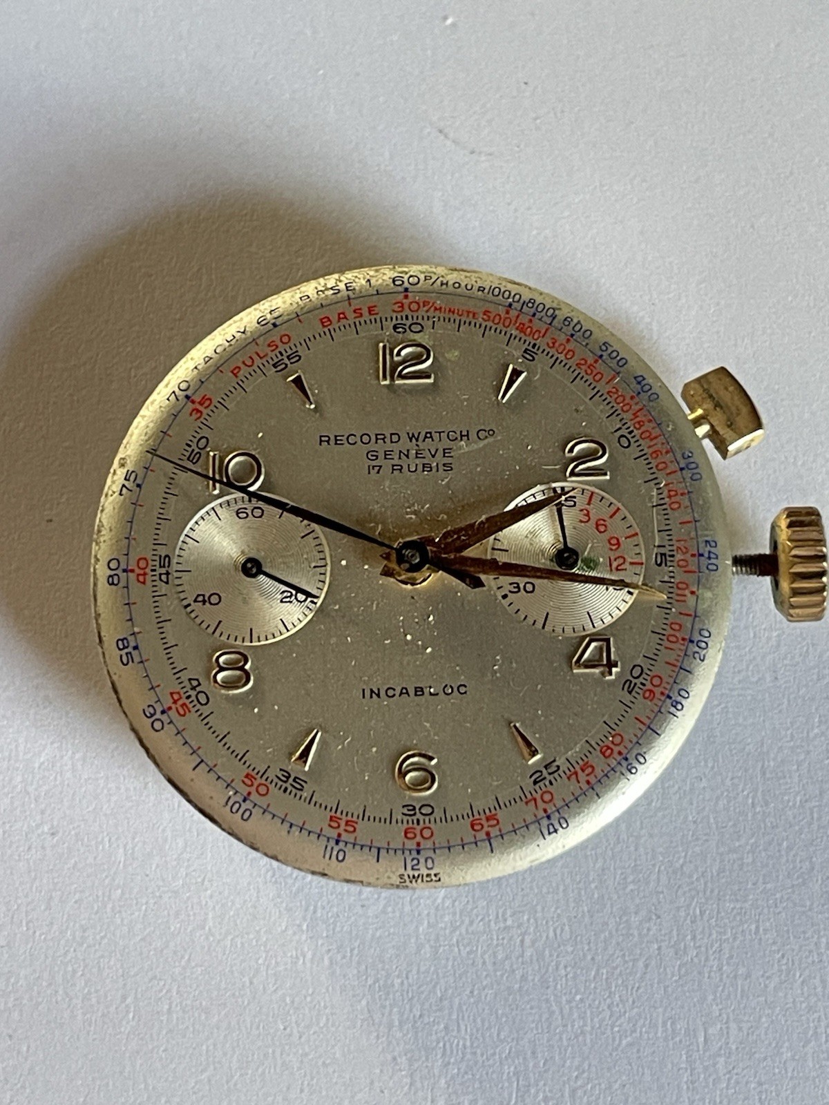 Record Watch Co Geneve Swiss Mechanical Manual Wind Movement – 17 Rubis Incabloc
