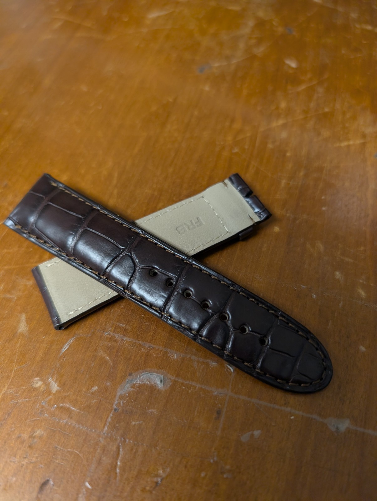 Genuine Montblanc Dark Brown alligator, 22/20mm, lightly padded