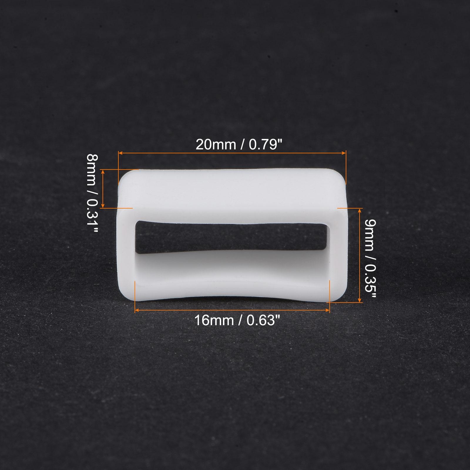 Watch Band Strap Loops Silicone for 16mm Width Watch Band, White 4 Pcs