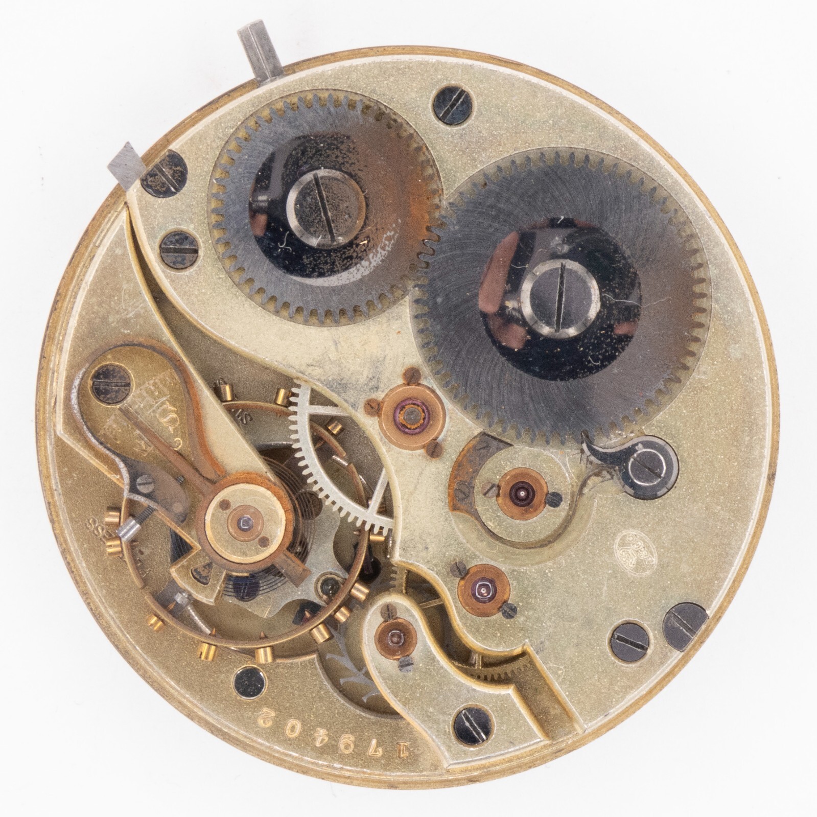 International Watch Co. IWC Cal. 49 Antique Pocket Watch Movement, Keeps Time