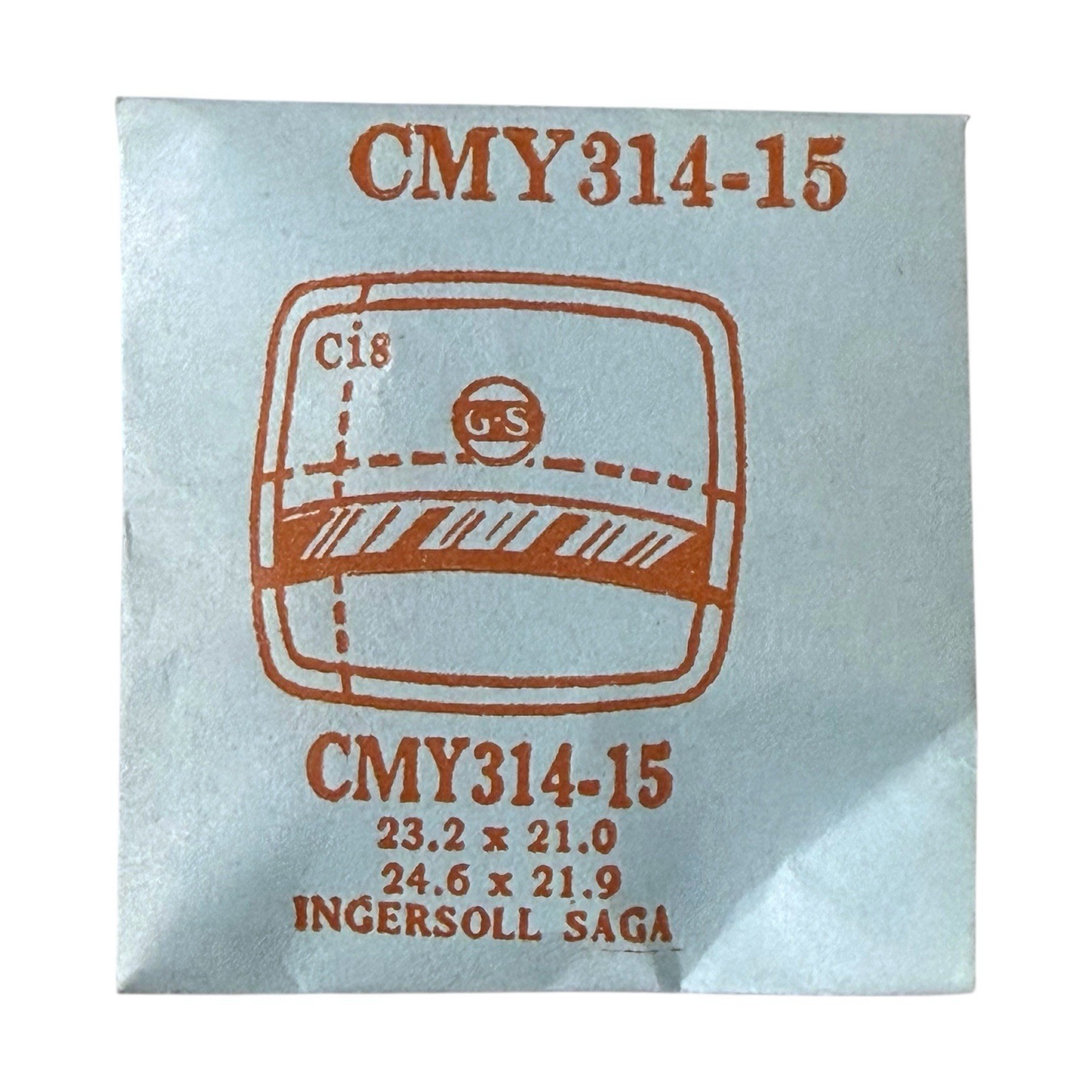 NOS Germanow-Simon Ingersoll Saga Crystal CMY314-15 UNSEALED PARTS 23.2 X 21.0