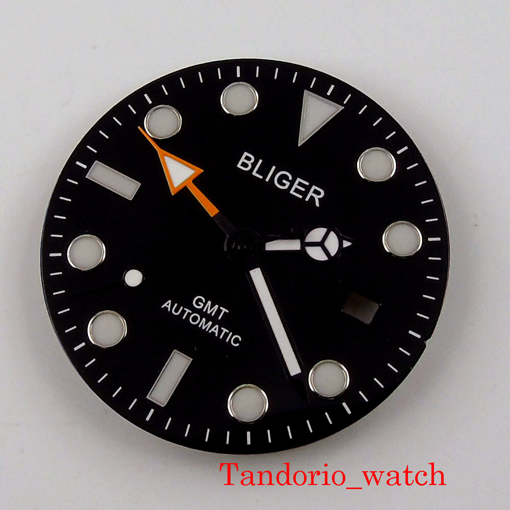 Sterile Watch Dial Hands Fit GMT mingzhu 3804 Automatic Movement Luminous Marks