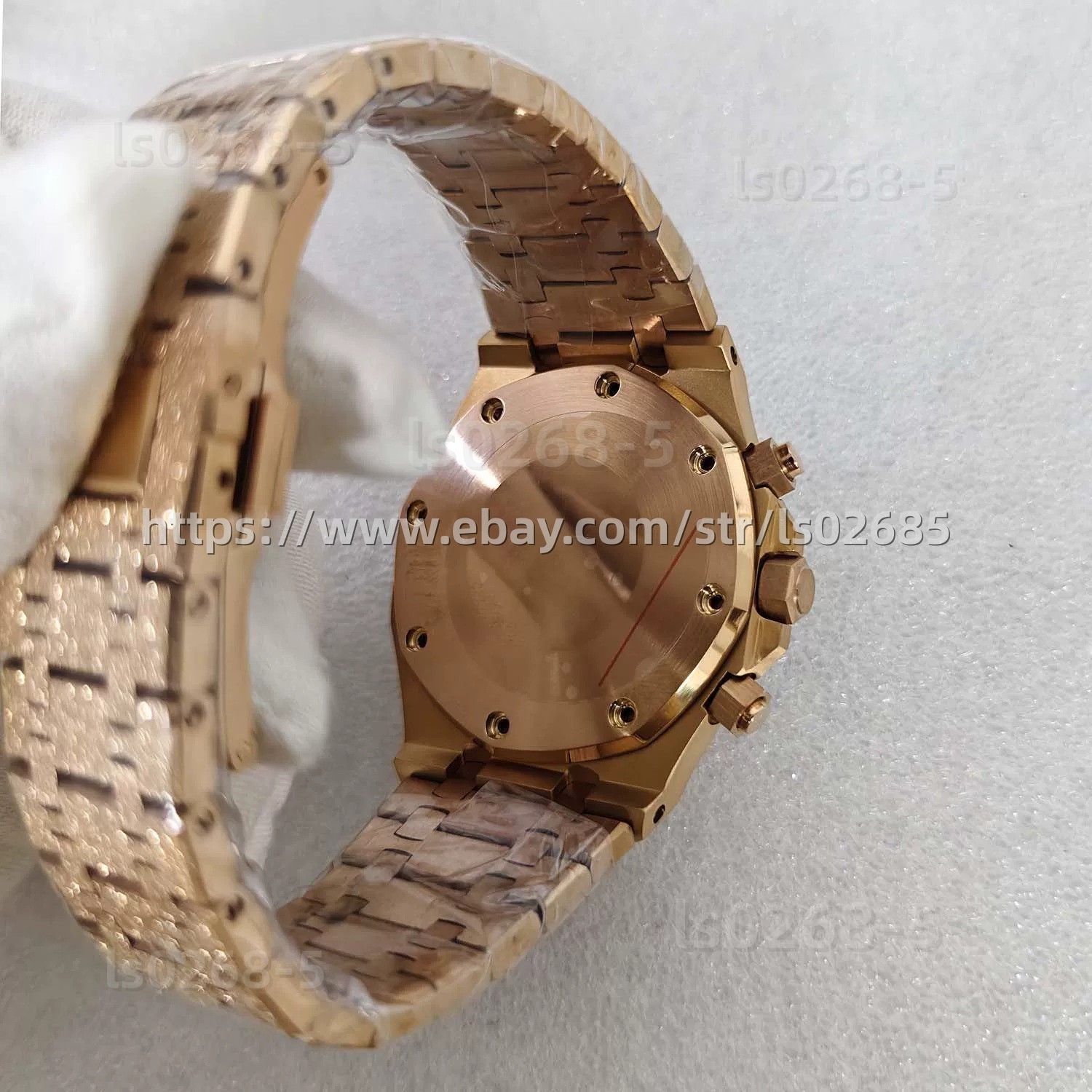 41mm Octagonal Rose Gold Case For VK63 Chronograph Quartz Movement