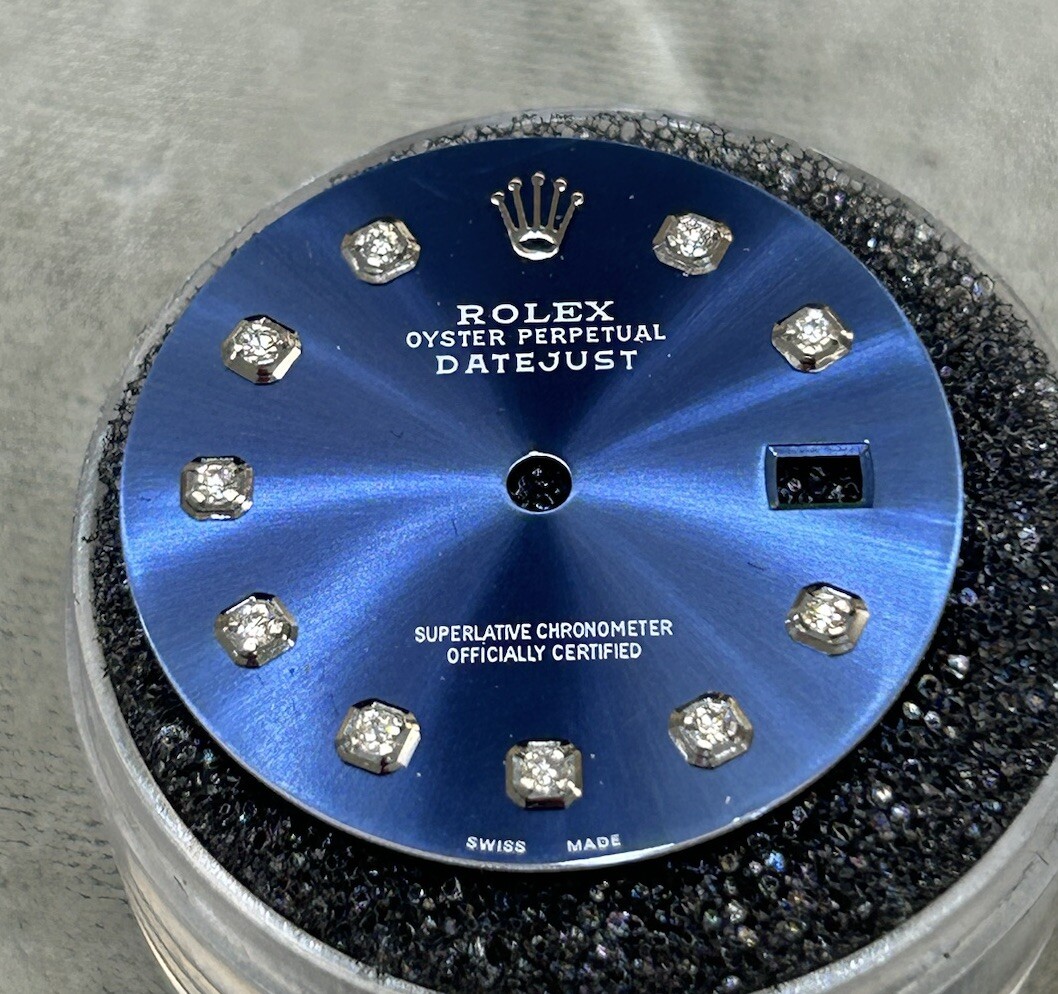 Rolex Mens Datejust Custom Blue Diamond Dial 36mm For 16014 16200 116234