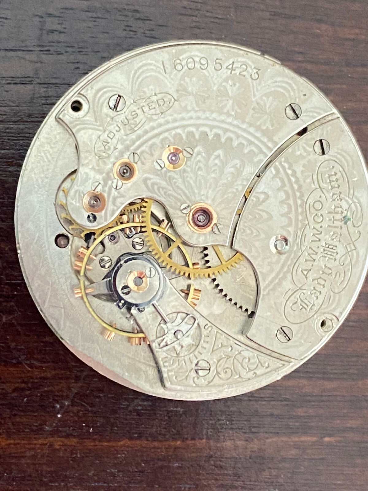 VINTAGE 6S WALTHAM POCKET WATCH MOVEMENT, GR. LADY WALTHAM,NOT RUNNING,YEAR 1907