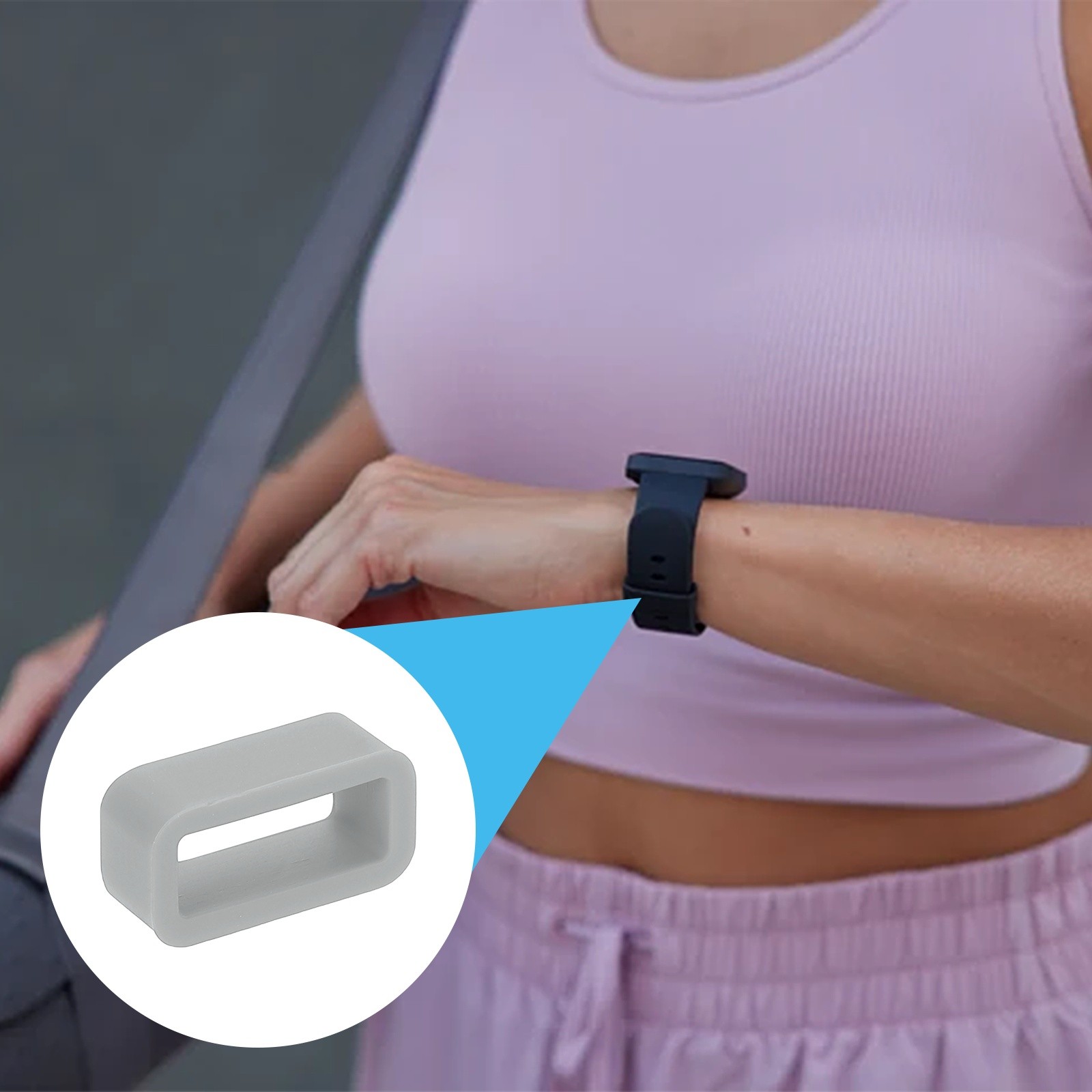 6pcs 12mm Silicone Watch Bands for Strap, Grey