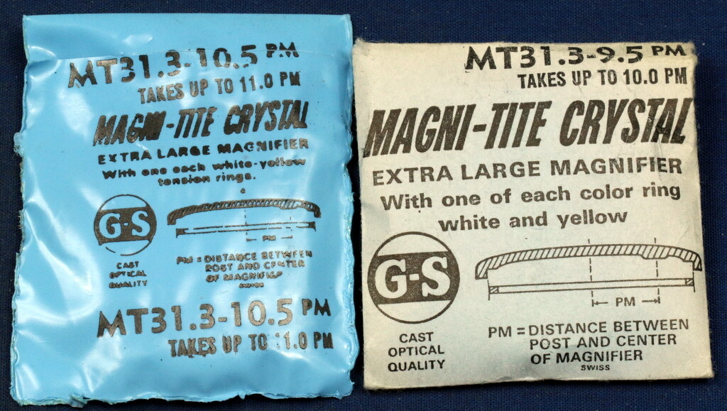 JD2-1. G-S MAGNI-TITE WRIST WATCH CRYSTAL 27.5-30.4mm, LARGE MAGNIFIER FOR DATE