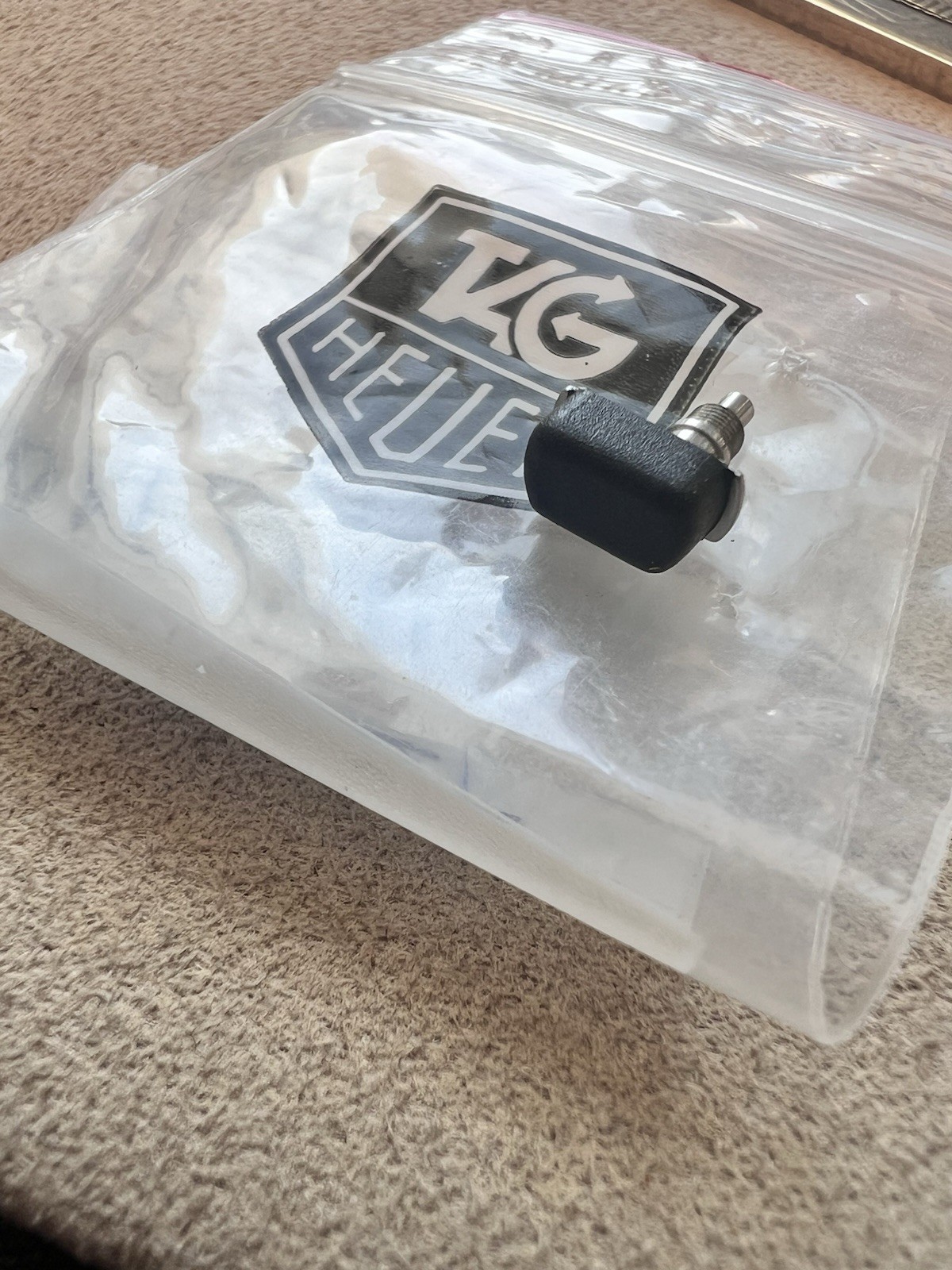 NEW FACTORY PUSHER TAG HEUER BLACK RUBBER AQUAGRAPH 500 2POSI CHRONO HP0057