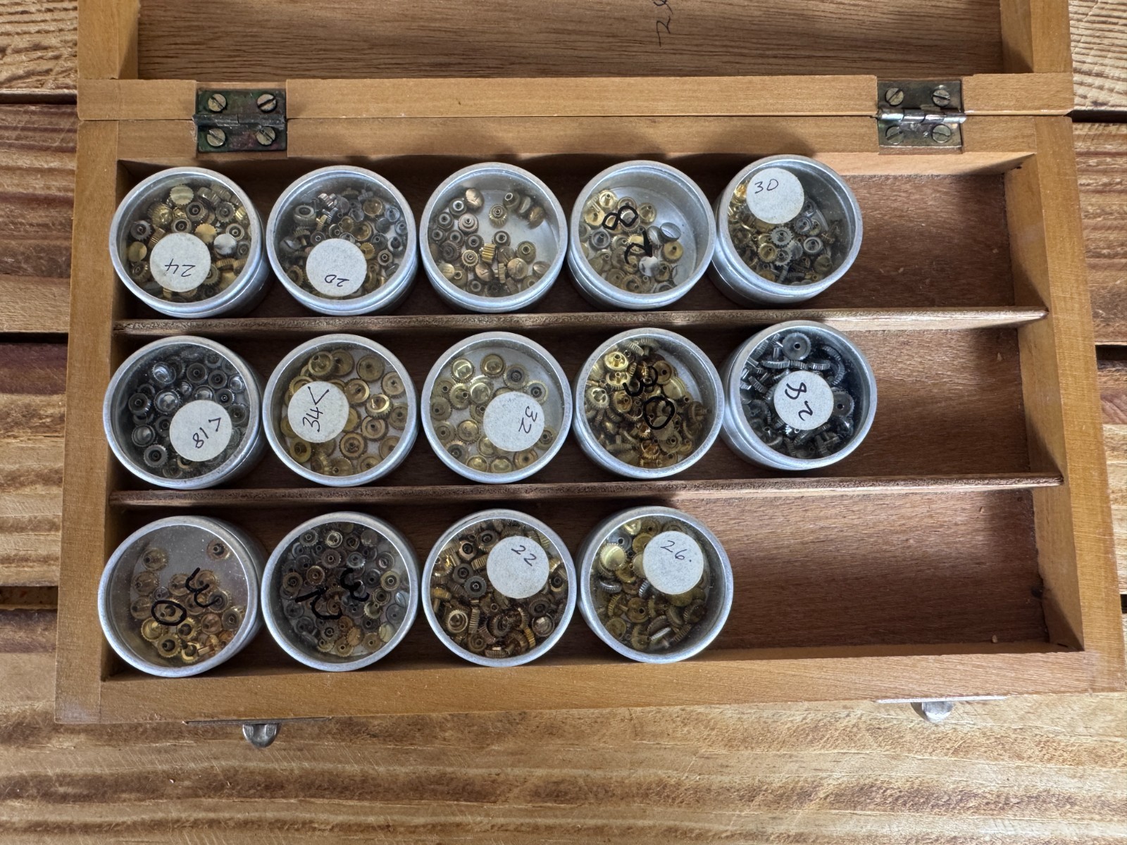 Unused NOS vintage job lot of mixed gold and steel watch crowns