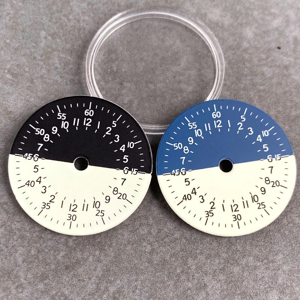 29mm Luminous Black Blue Watch Dial Hand Set fit NH34A NH34 GMT Accessories Part