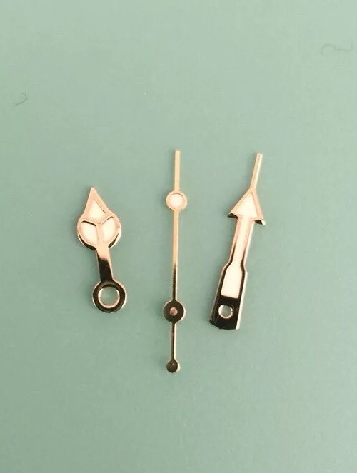 Diver Style Gold Colour Watch Hands Set 120/70/20 Fits Many ETA, Ronda, RLX Etc