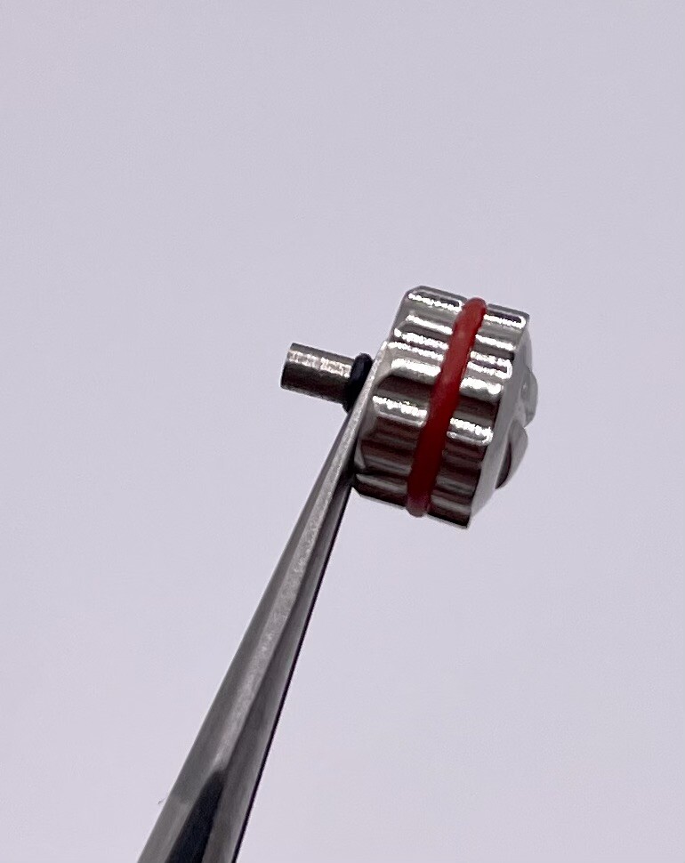 New Generic 6.5mm S/s/red Waterproof Crown Part To Fit Tag Heuer Watch