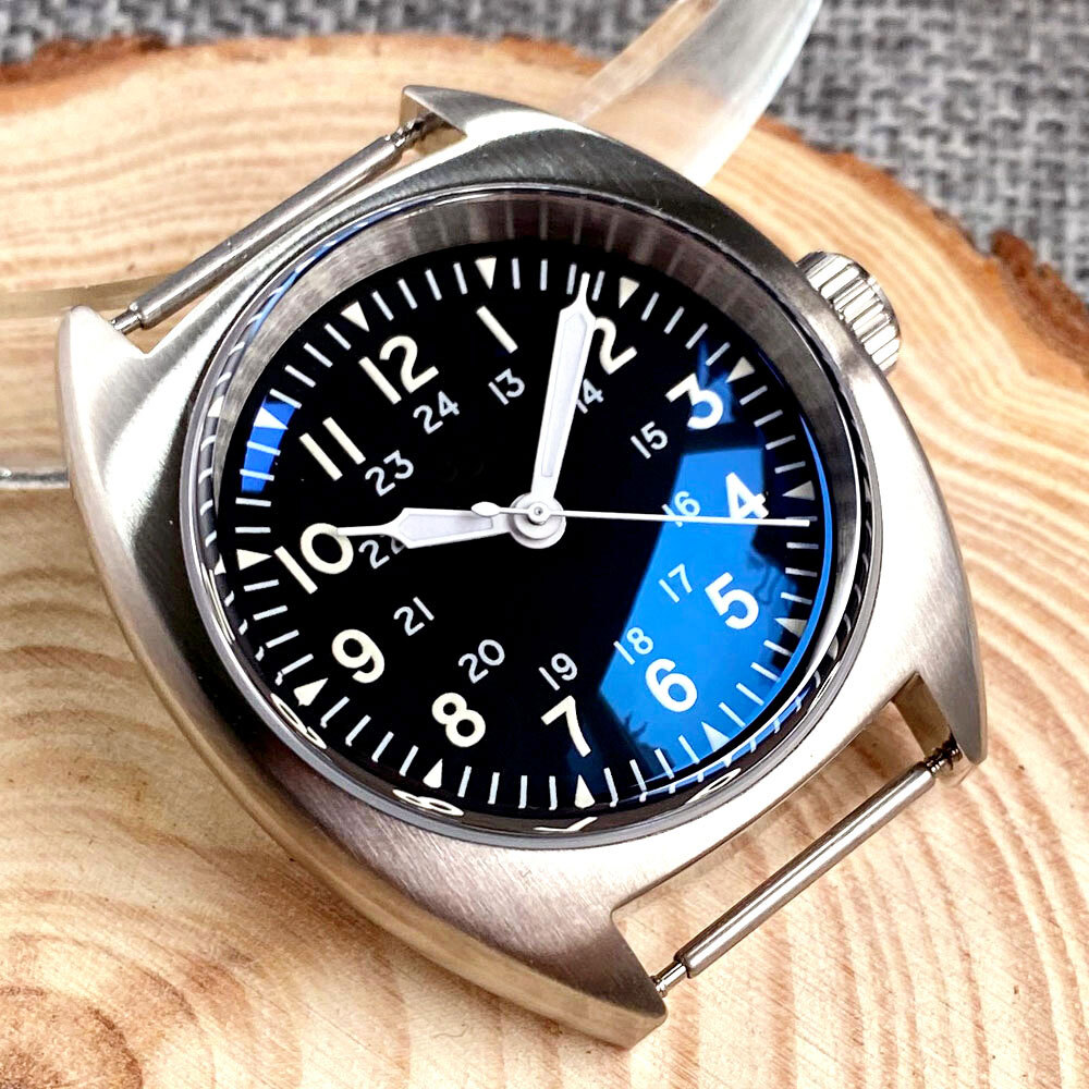 36mm Brushed Stainless Steel Sapphire Glass NH35 NH36 2824 Watch Case Dial Hand