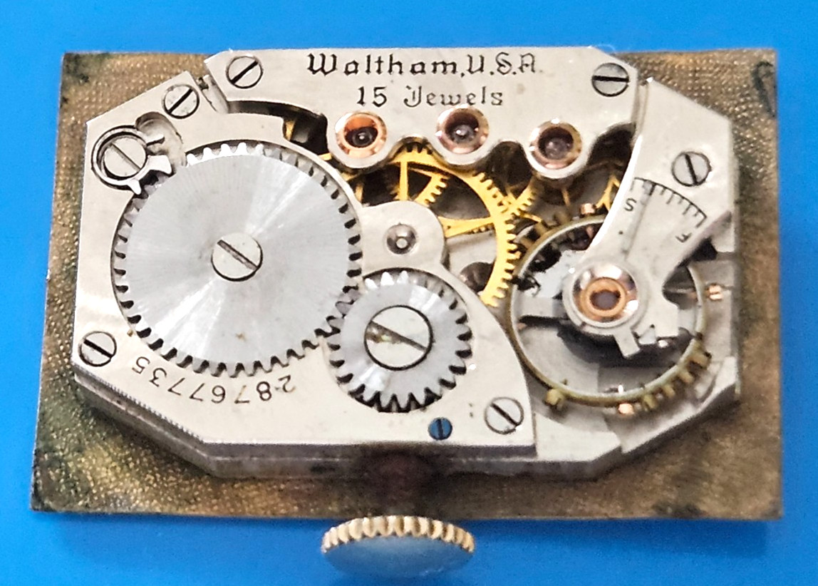 WALTHAM 735 7.25L 15J Watch Movement (REMOVED FROM GOLD CASE/BALANCE RUNS) lot36