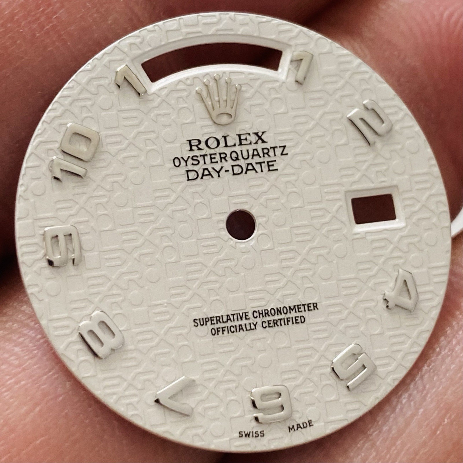 Rolex Computer White Dial For Day-Date Oysterquartz White Gold 36m Model 19019