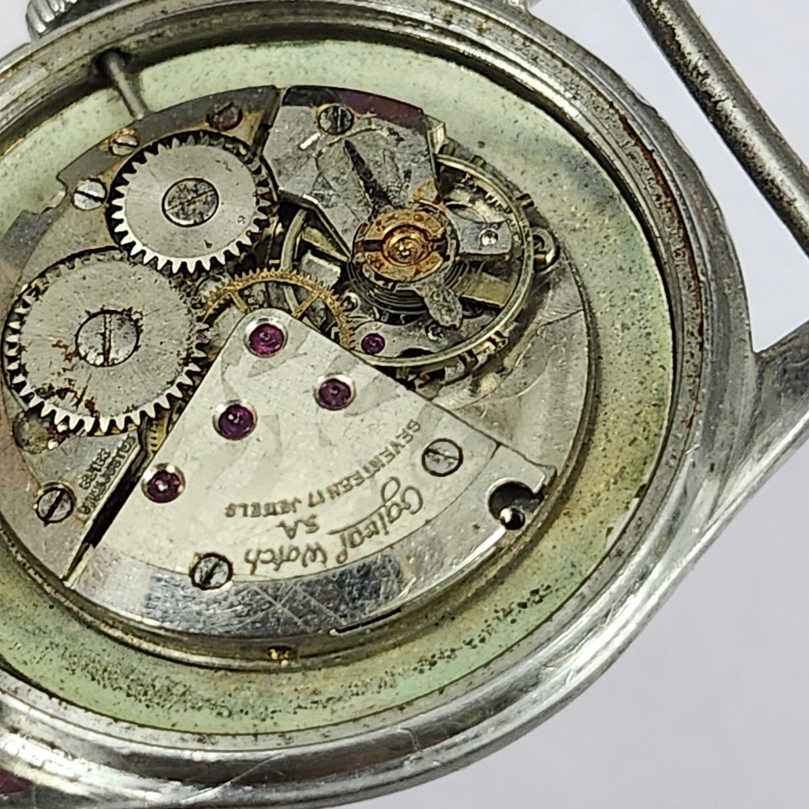 Vintage 1950s Ogival 17 Jewels Manual Swiss Watch – Stainless Steel – For Parts/