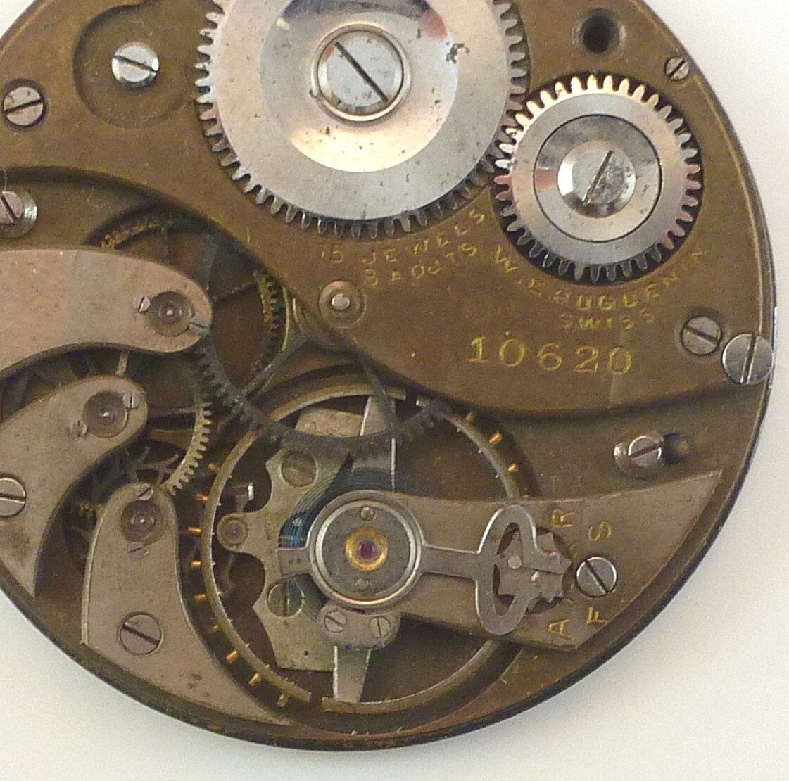 Partial W.E. Huguenin Pocket Watch Movement