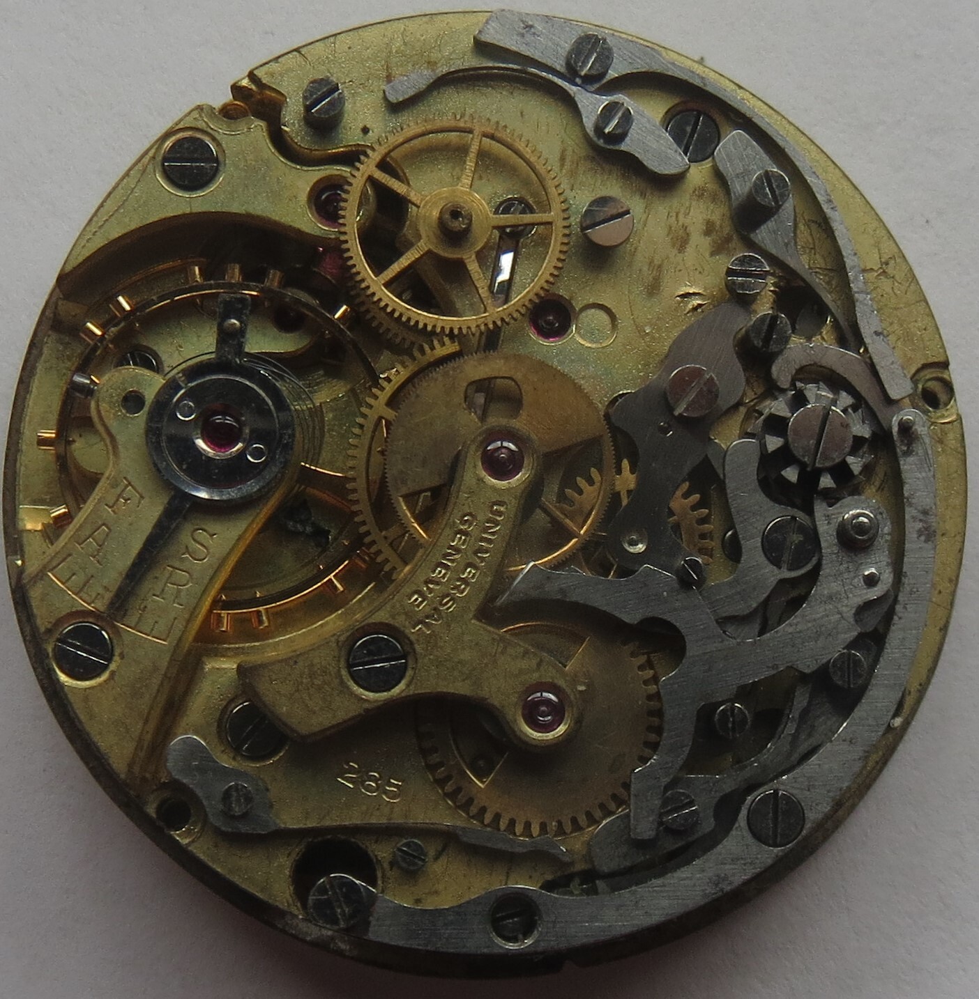 Universal Geneve Chronograph mens wristwatch movement & dial cal. 285