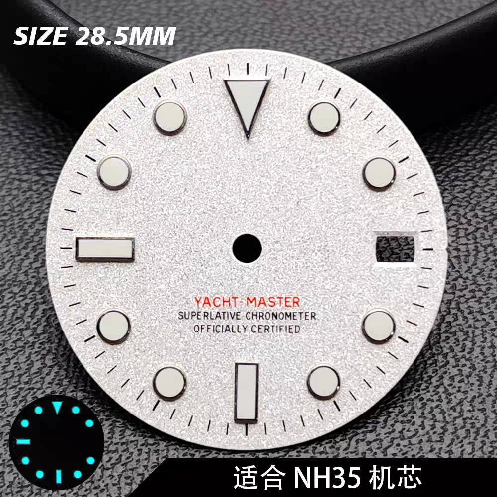 28.5M YACHT-MASTER dial suitable for NH35 movement with blue lumens and no logo