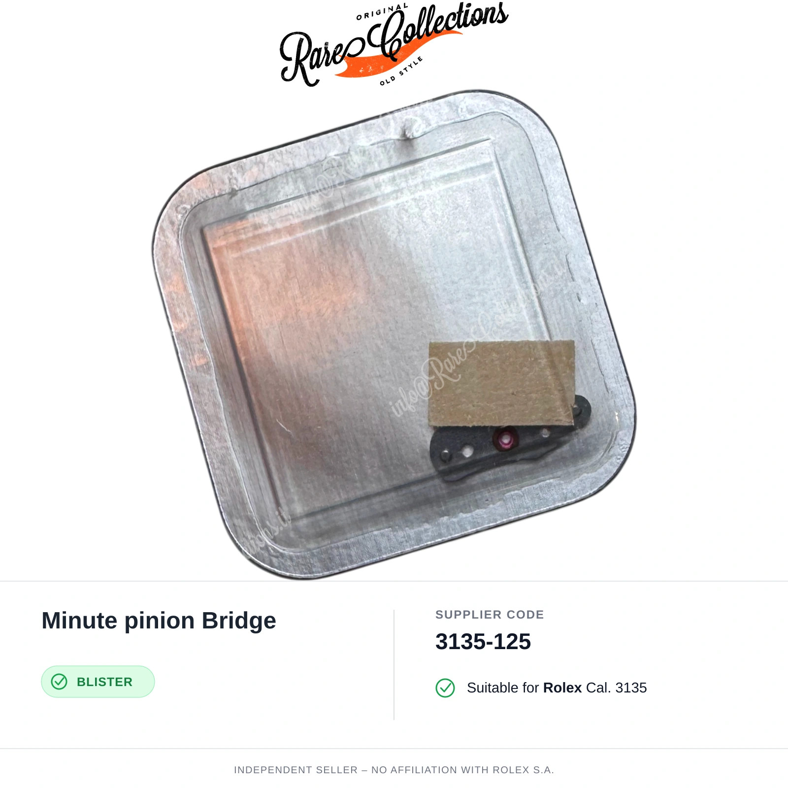 Minute pinion Bridge for Rolex (cod. 3135-125) — New Blister NOS NOS X1