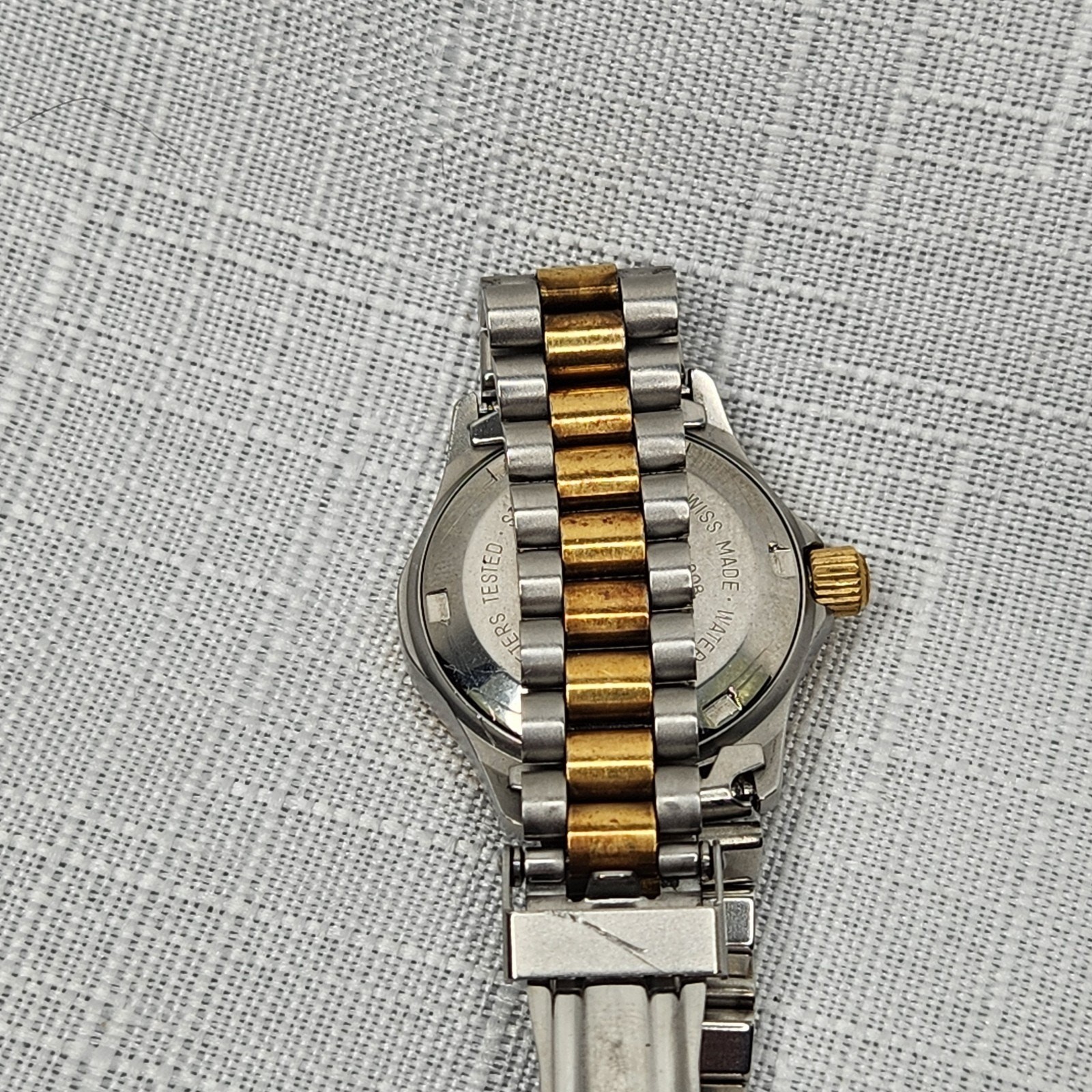 Tag Heuer Watch 964.008 FOR PARTS Gold and Silver Tone NOT WORKING