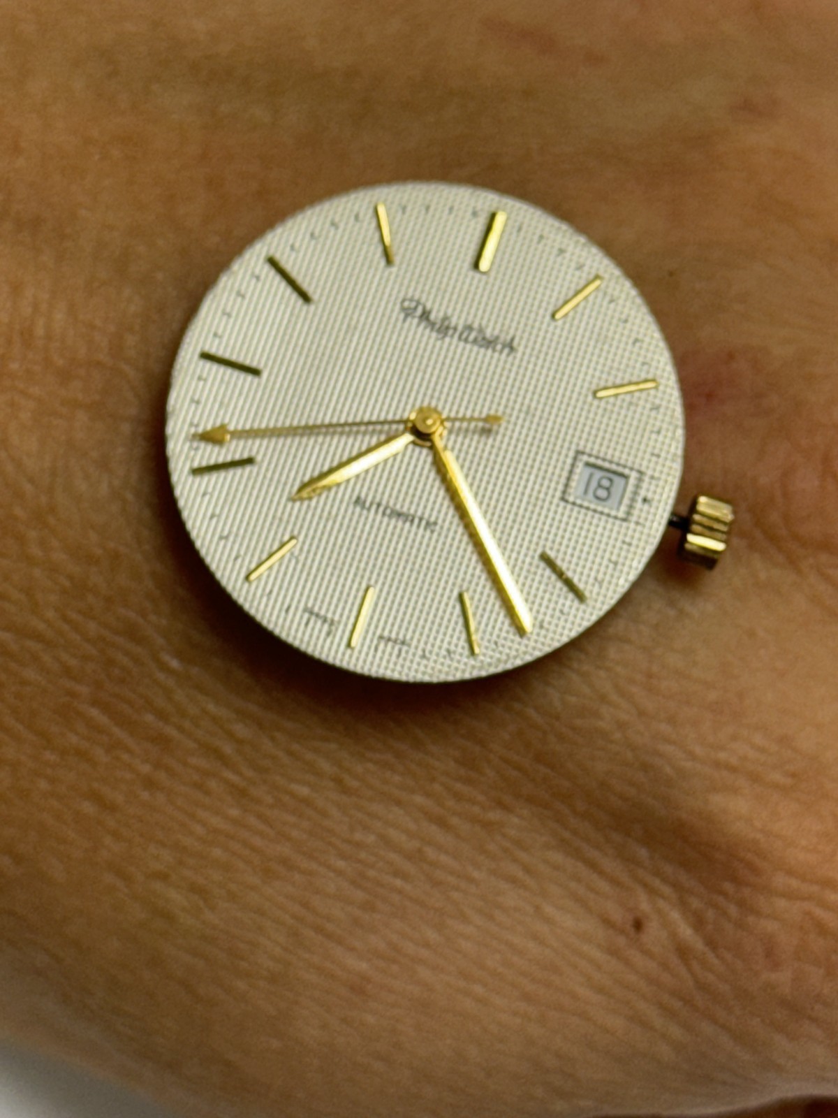 Automatic Date Eta 2824-2 Movement & Dial Philip Watch Swiss Made Running